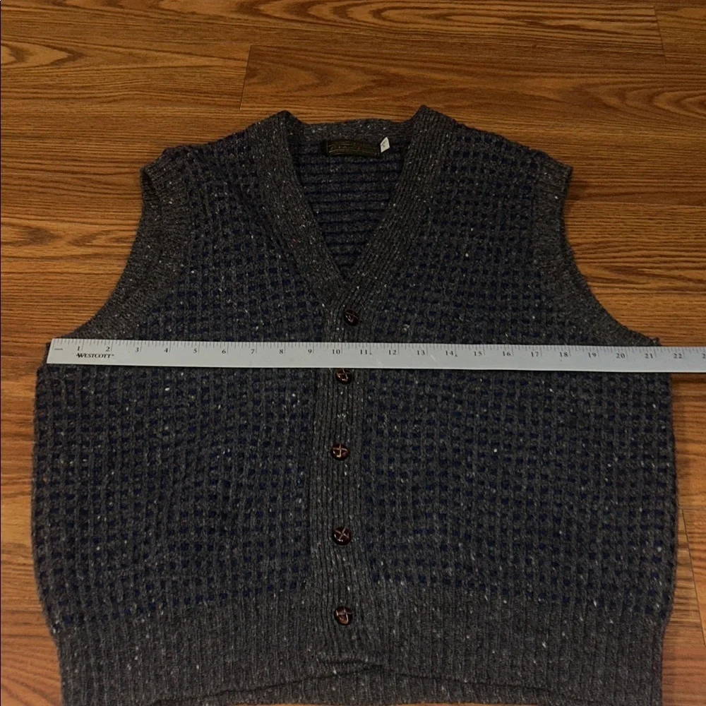Vintage 90s Eddie Bauer Made In‎ USA 100% Wool 5 Button Grandpa Box Pattern Vest